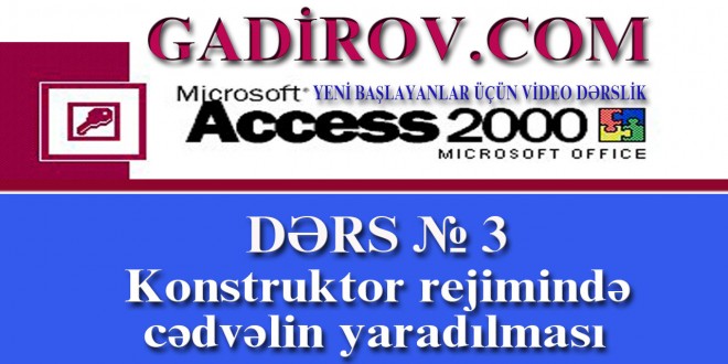Konstruktor rejimində cədvəlin yaradılması Konstruktor rejimində cədvəlin yaradılması