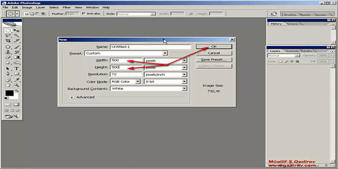 Elliptical Marquee Tool alətinin izahı