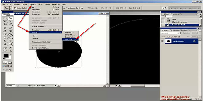 Elliptical Marquee Tool alətinin izahı