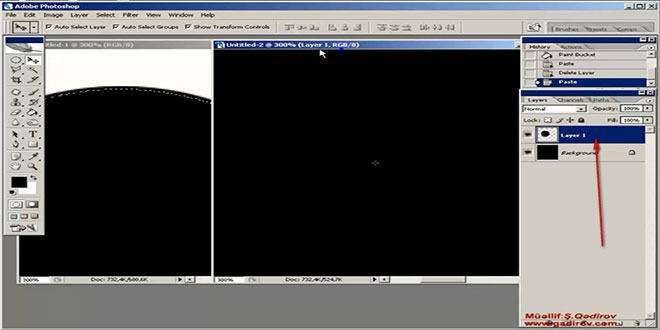 Elliptical Marquee Tool alətinin izahı