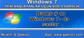 Windows 7 də səslər