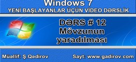 Mövzunun yaradılması