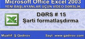 Excel 2003-də şərti formatlaşdırma