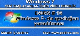 Windows 7-də qovluğun yaradılması