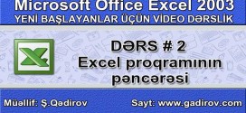 Excel 2003 proqramının pəncərəsi