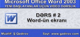 Word-ün ekranı