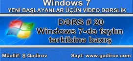 Windows 7 faylın tərkibinə baxış