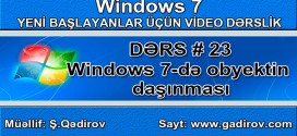 Windows 7-də obyektin daşınması