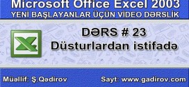 Excel 2003-də düsturlardan istifadə