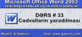 Cədvəllərin yaradılması2