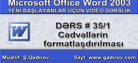 Cədvəllərin formatlaşdırılması1