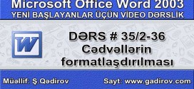 Usta formatının cədvələ verilməsi