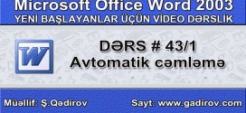 Avtomatik cəmləmə və düsturların hesablanması