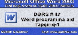 Word proqramına aid tapşırıq 1