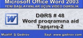 Word proqramına aid tapşırıq 2