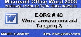 Word proqramına aid tapşırıq 3