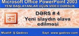 Yeni slaydin elave edilmesi