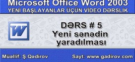Yeni sənədin yaradılması