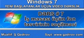 İş masası üçün fon təsvirinin seçilməsi