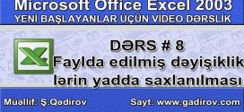 Faylda edilmiş dəyişikliklərin yadda saxlanılması