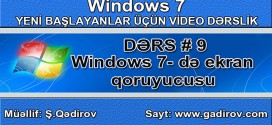 Windows 7 də ekran qoruyucusu