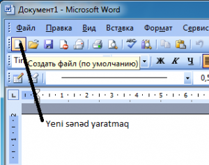 Yeni sənədin yaradılması
