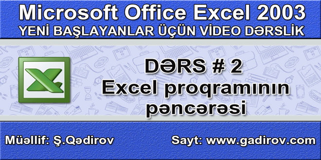 Excel 2003 proqramının pəncərəsi