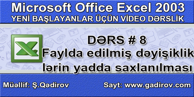 Faylda edilmiş dəyişikliklərin yadda saxlanılması