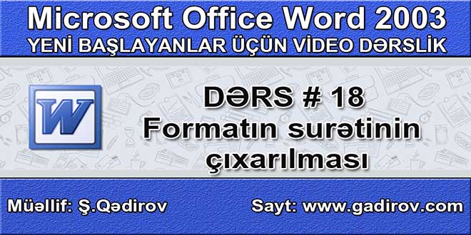 Formatın surətinin çıxardılması