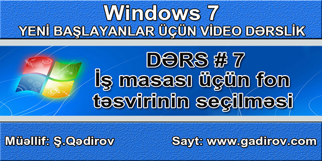 İş masası üçün fon təsvirinin seçilməsi