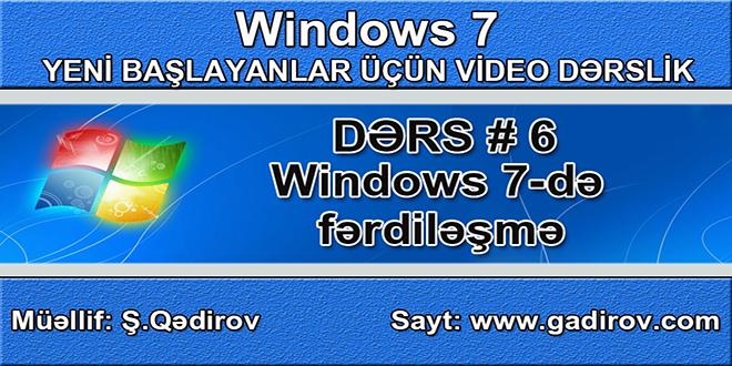 Windows 7 də fərdiləşmə