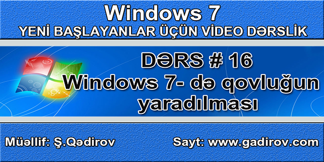 Windows 7-də qovluğun yaradılması