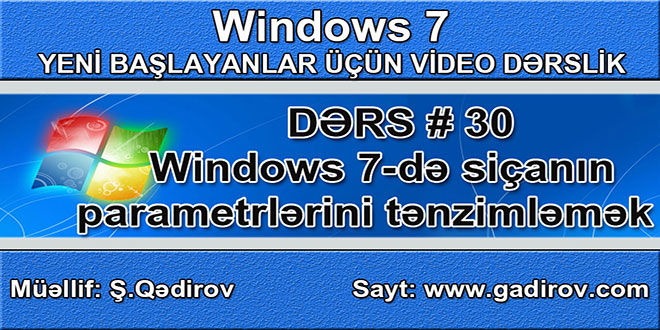 Windows 7-də siçanın parametrlərini tənzimləmək