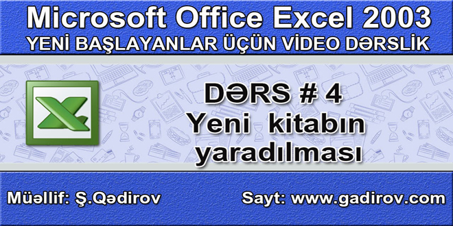 Excel 2003-də yeni kitabın yaradılması