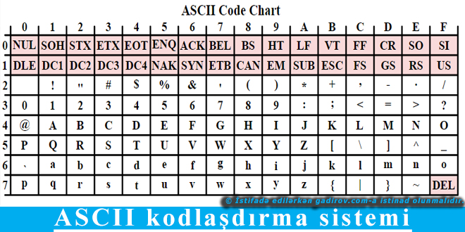 ASCII kodlaşdırma sistemi