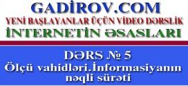 Ölçü vahidləri. İnformasiyanın nəqli sürəti