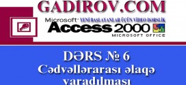Cədvəllərarası əlaqənin yaradılması