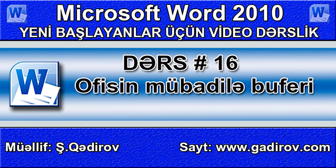 Word 2010 proqramında Ofisin mübadilə buferi