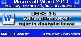 Məhdud funksiyalı rejimin dəyişdirilməsi