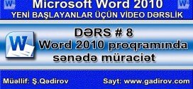 Word 2010 proqramında sənədə müraciət