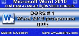 Microsoft Word 2010 proqramına giriş