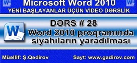 Sadalanmış və nişanlanmış siyahıların yaradılması