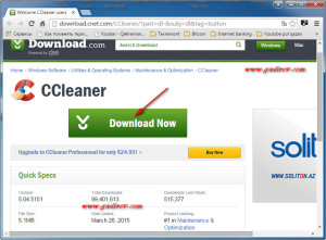 Kompüterin təmizlənməsi üçün Ccleaner proqramının yüklənməsi