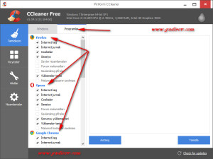 Lazımsız faylların Ccleaner proqramı ilə silinməsi