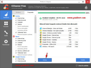 Lazımsız faylların Ccleaner proqramı ilə silinməsi