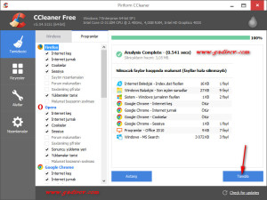 Lazımsız faylların Ccleaner proqramı ilə silinməsi