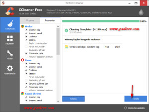 Lazımsız faylların Ccleaner proqramı ilə silinməsi