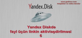 Yandex Diskdə fayl üçün linkin aktivləşdirilməsi