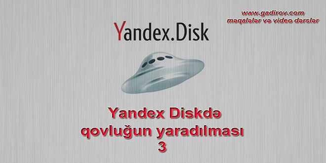 Yandex Diskdə qovluğun yaradılması