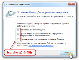 Yandex Disk proqramının kompüterə quraşdırılması